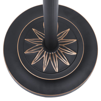 Lampadaire torche traditionnel Moasis 71 avec lampe de lecture réglable, abat-jour en verre albâtre - 180 cm de hauteur