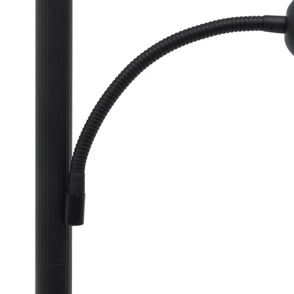 Lampadaire torche traditionnel Moasis 71 avec lampe de lecture réglable, abat-jour en verre albâtre - 180 cm de hauteur