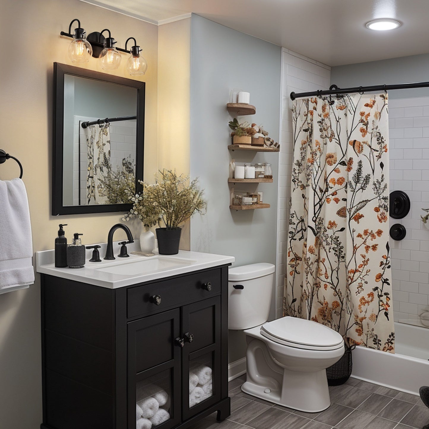 Applique murale moderne en verre à 2/3/4/5 lumières pour salle de bain, design minimaliste