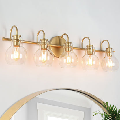Applique murale moderne en verre à 2/3/4/5 lumières pour salle de bain, design minimaliste