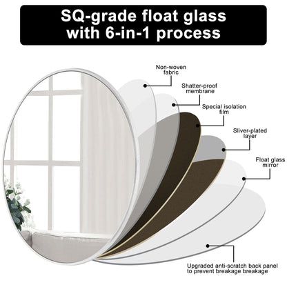 Miroir de courtoisie rond mural moderne pour salle de bain