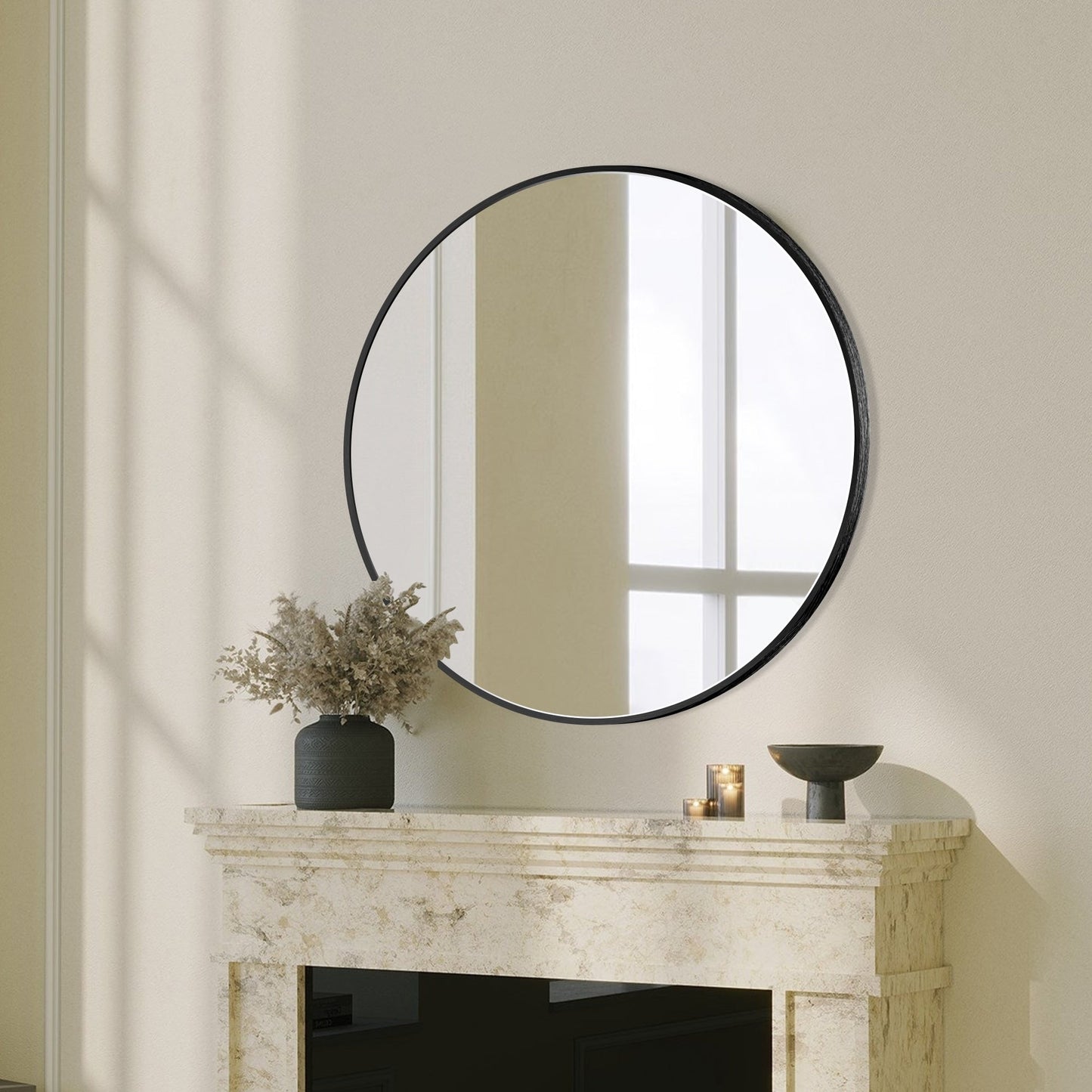 Miroir de courtoisie rond mural moderne pour salle de bain