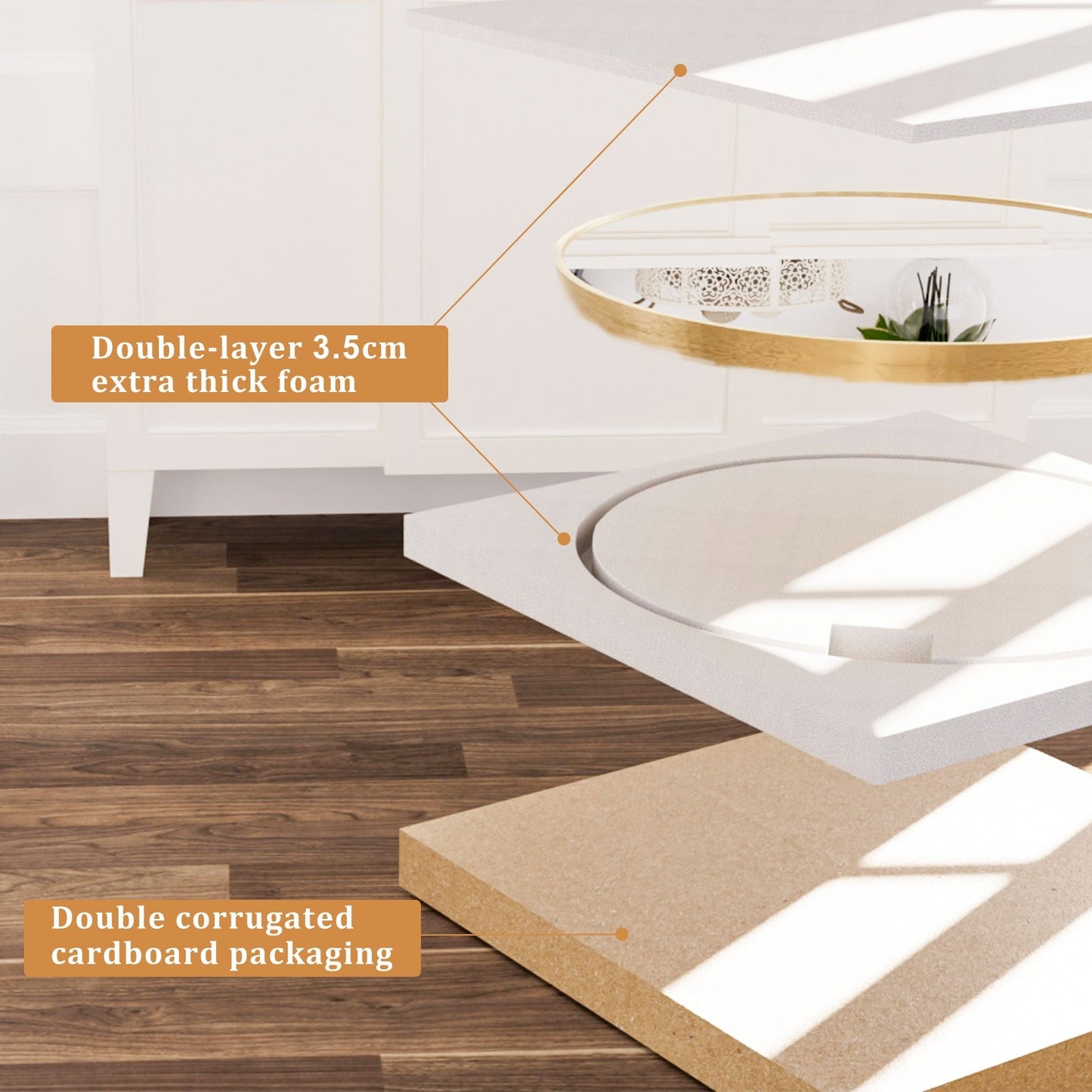 Miroir de courtoisie rond mural moderne pour salle de bain