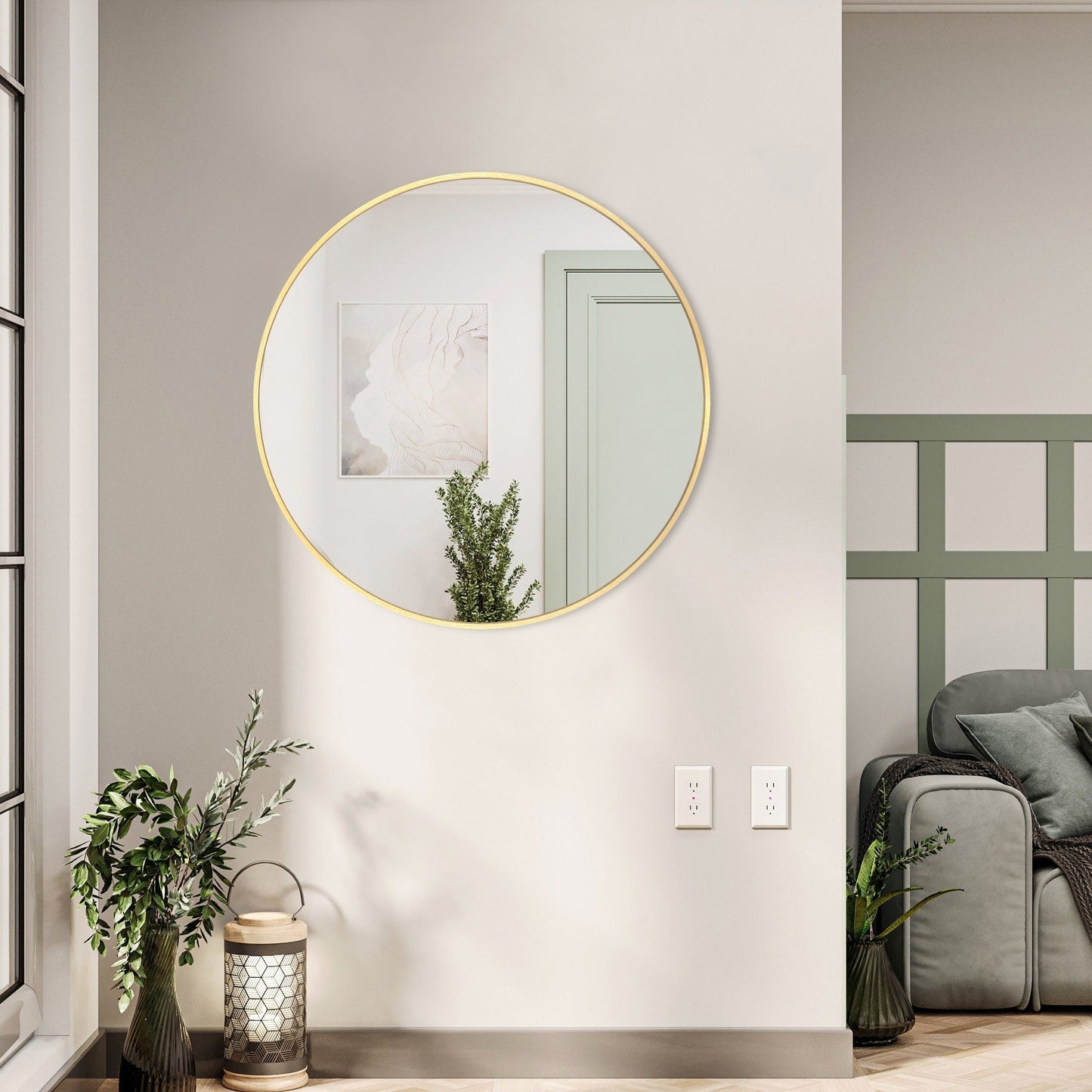 Miroir de courtoisie rond mural moderne pour salle de bain