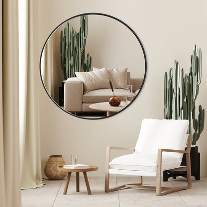 Miroir de courtoisie rond mural moderne pour salle de bain