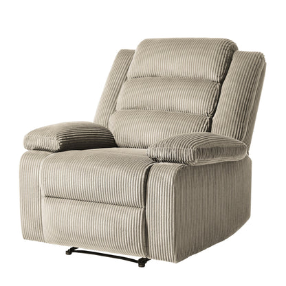 Fauteuil inclinable manuel moderne en velours côtelé, fauteuil inclinable réglable avec accoudoirs larges