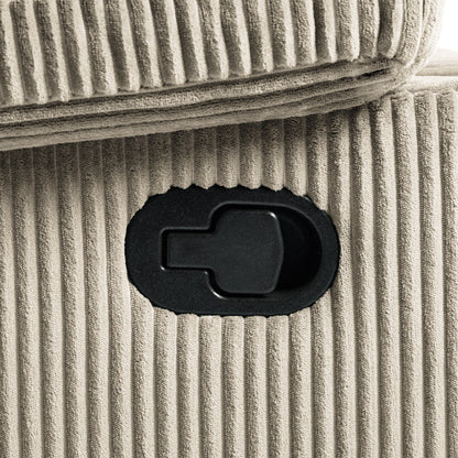 Fauteuil inclinable manuel moderne en velours côtelé, fauteuil inclinable réglable avec accoudoirs larges