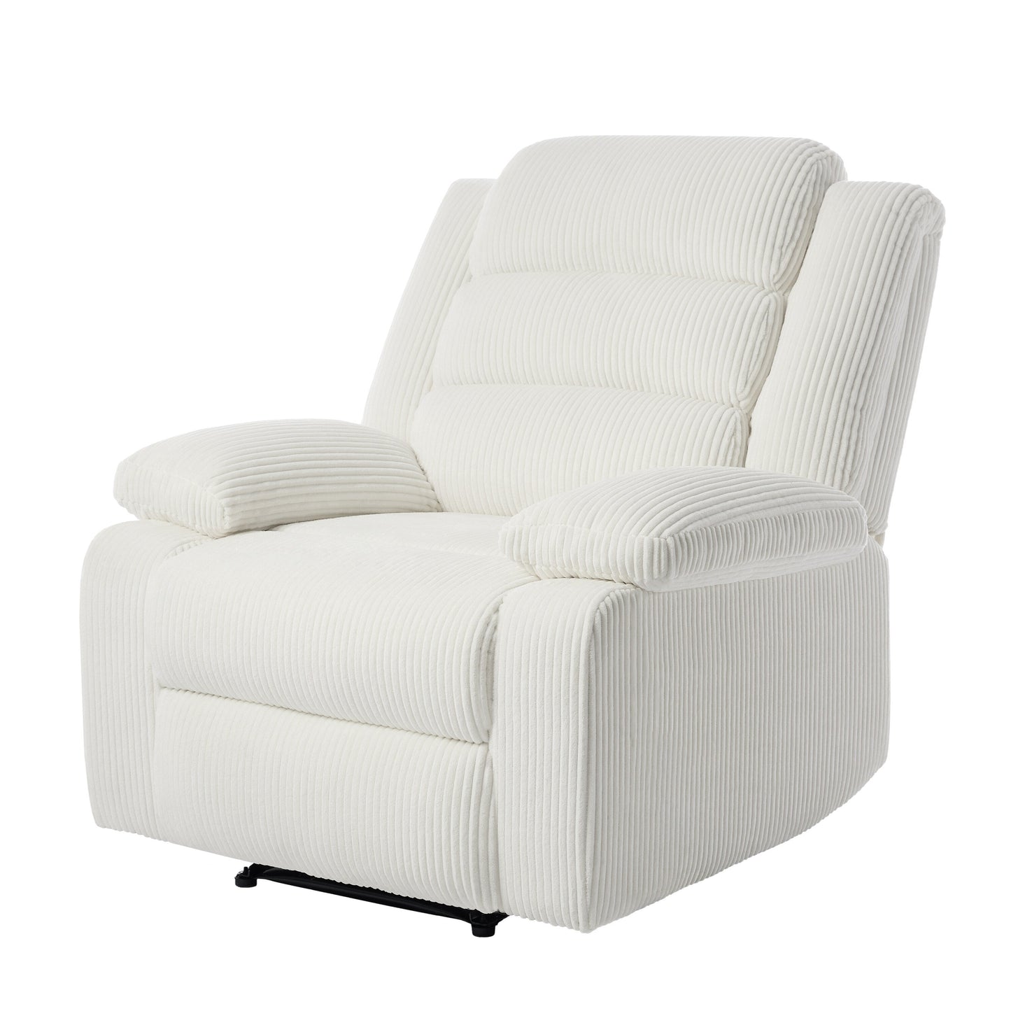 Fauteuil inclinable manuel moderne en velours côtelé, fauteuil inclinable réglable avec accoudoirs larges