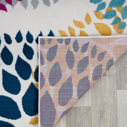 Tapis moderne à motifs floraux circulaires de World Rug Gallery