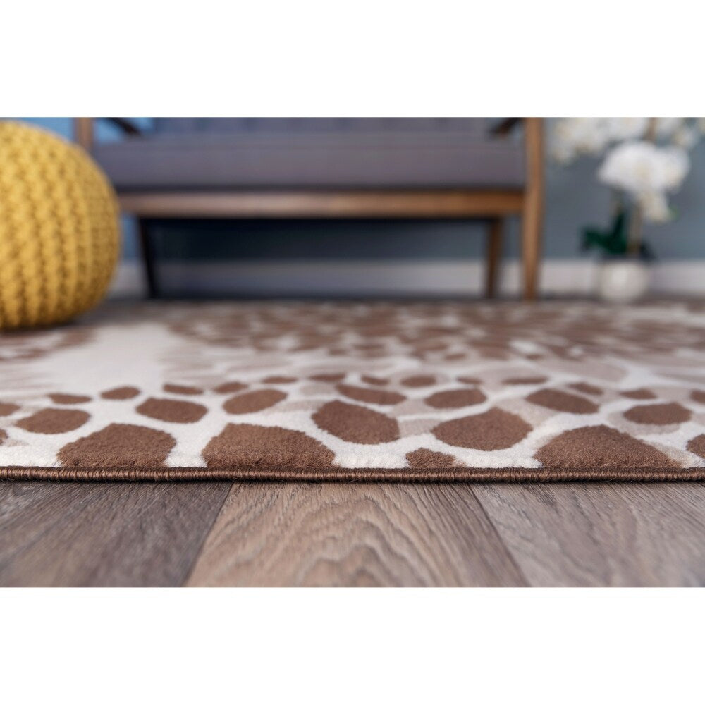 Tapis moderne à motifs floraux circulaires de World Rug Gallery