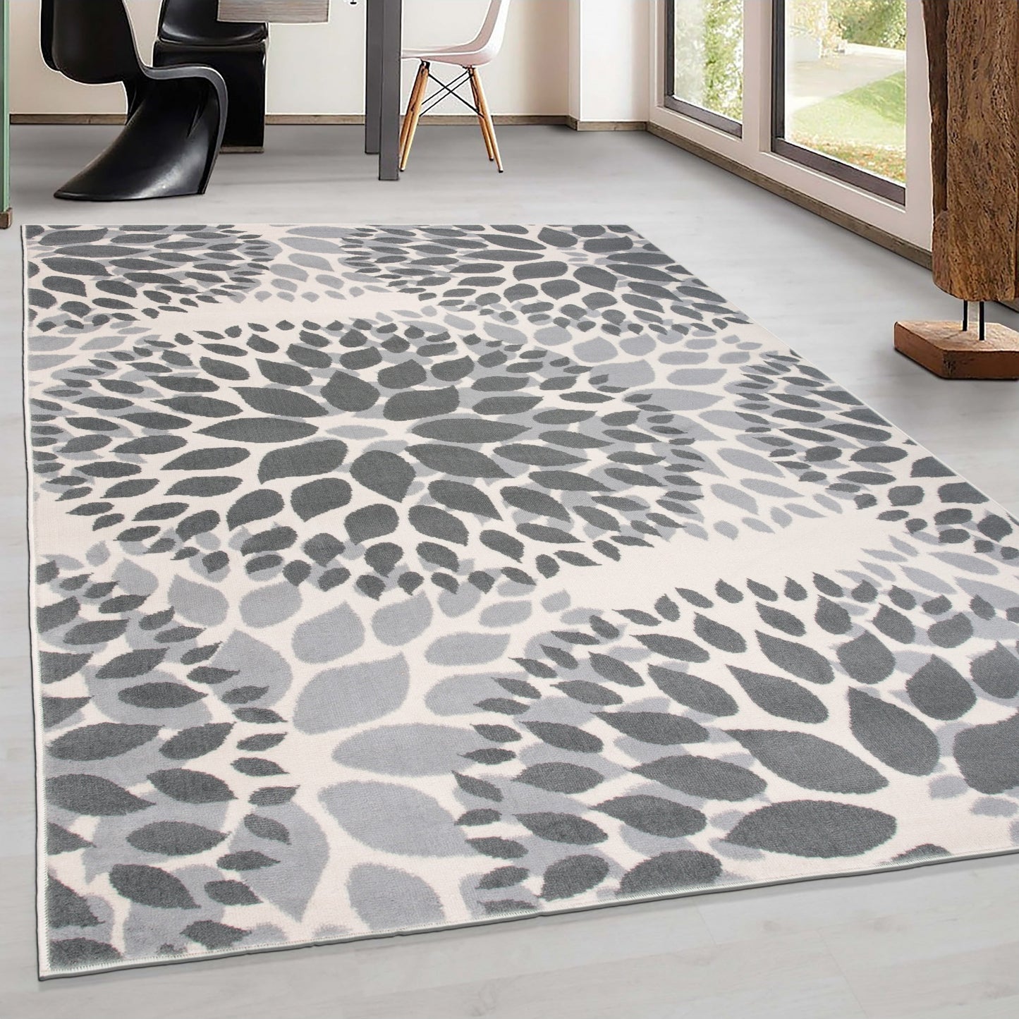 Tapis moderne à motifs floraux circulaires de World Rug Gallery