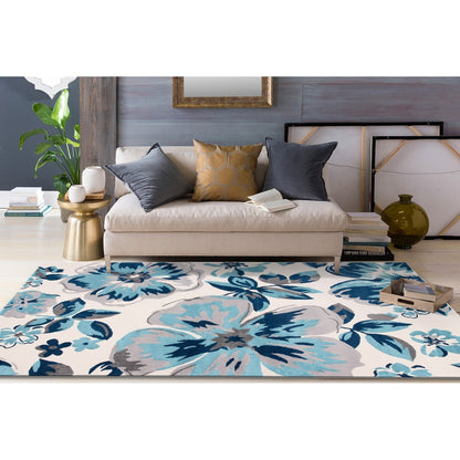 Tapis moderne à motif floral de la galerie World Rug Gallery