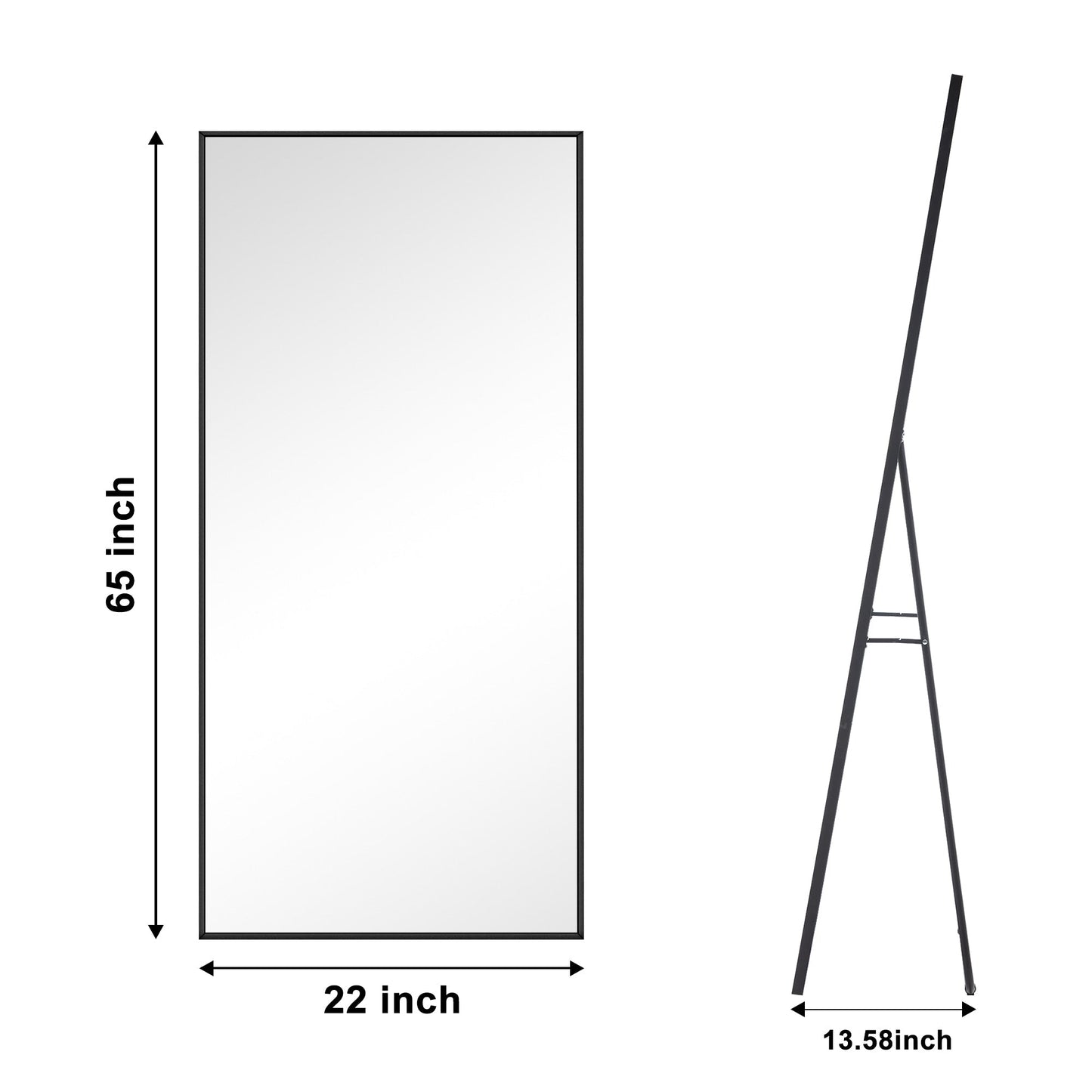 Miroir sur pied moderne pleine longueur