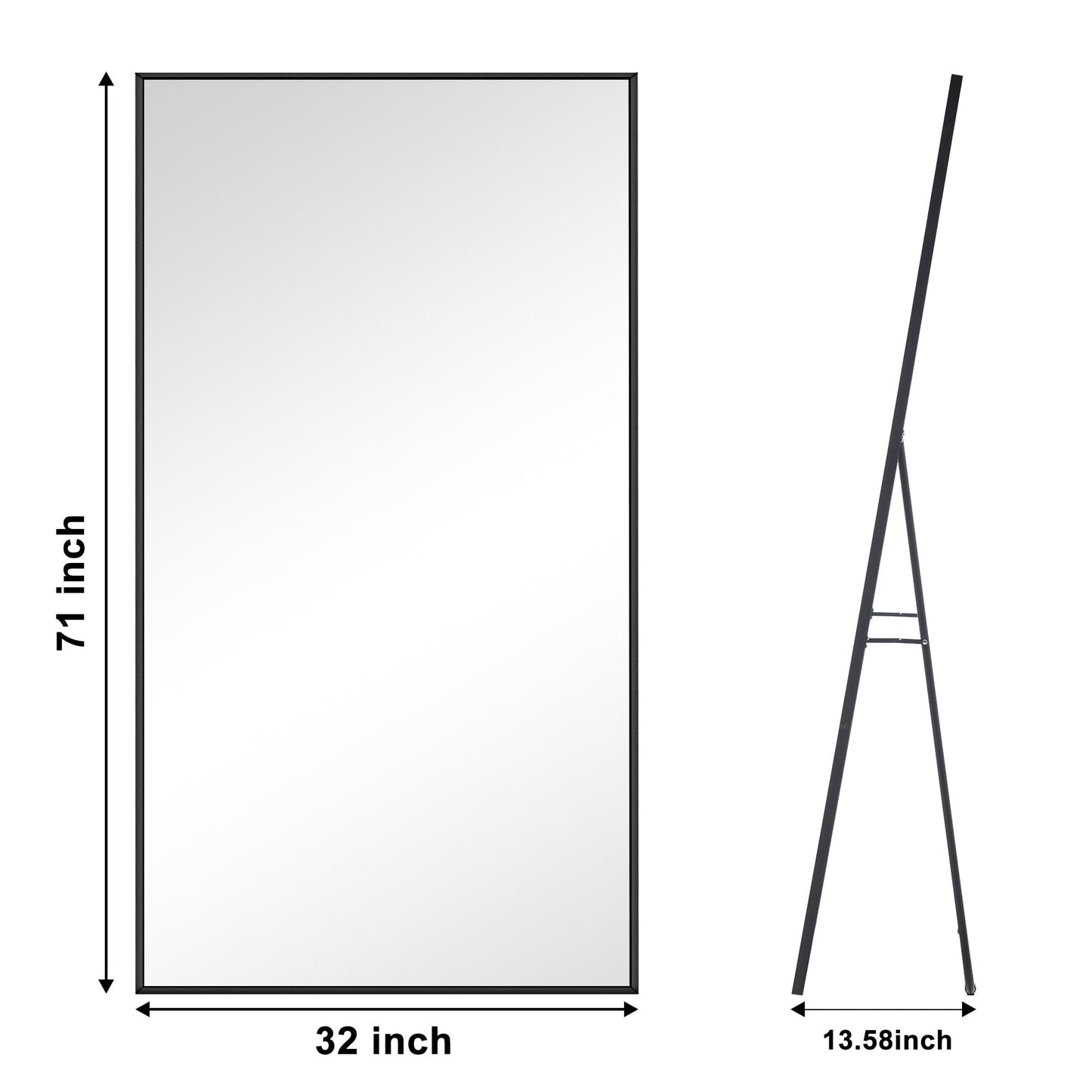Miroir sur pied moderne pleine longueur