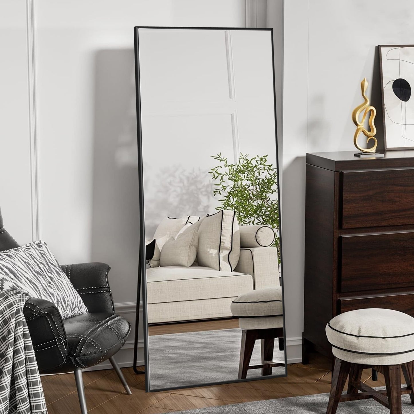 Miroir sur pied moderne pleine longueur