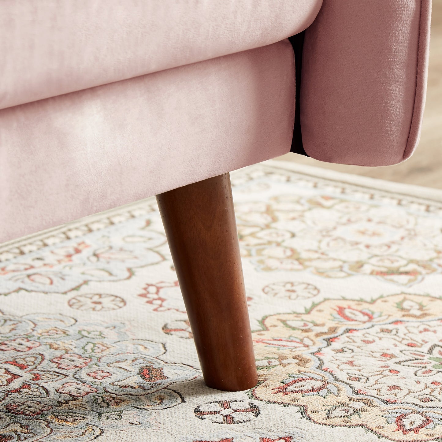 Canapé-lit futon moderne, canapé-lit convertible avec pieds fuselés en bois, 78,35 l, petit canapé à dossier divisé pour salon