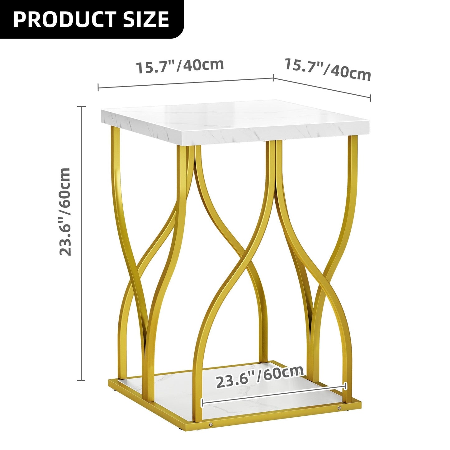 Console moderne dorée avec plateau marbré pour entrée/couloir