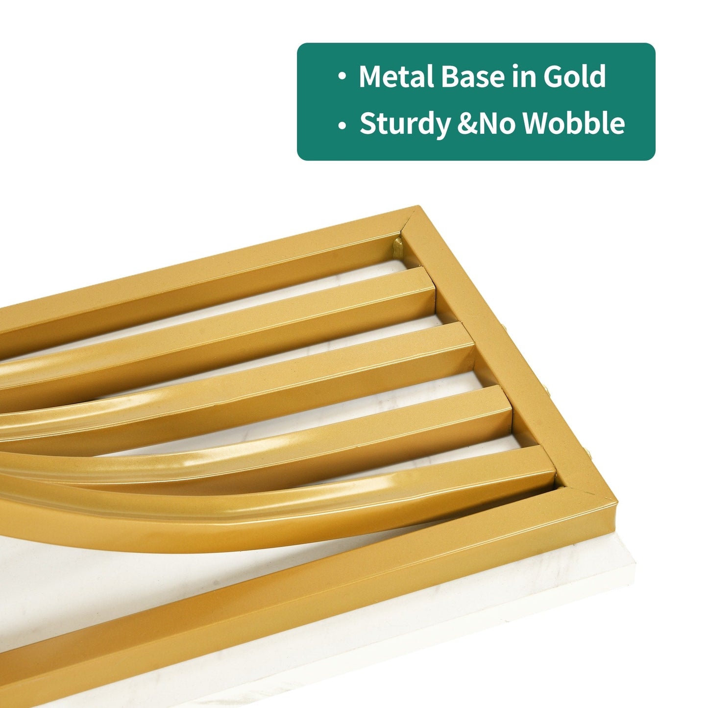 Console moderne dorée avec plateau marbré pour entrée/couloir