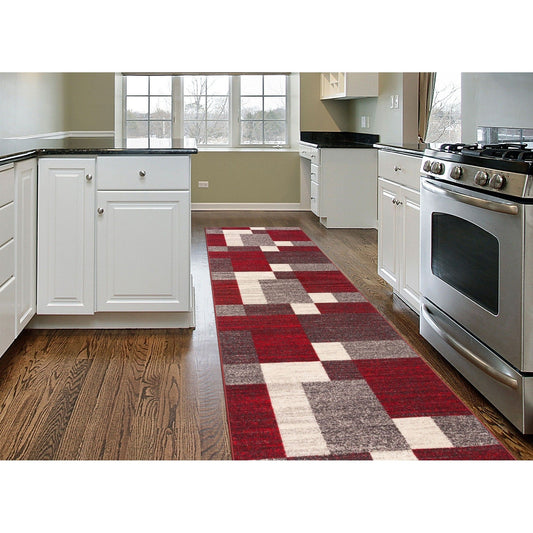 Tapis antidérapant World Rug Gallery, motif boîtes modernes