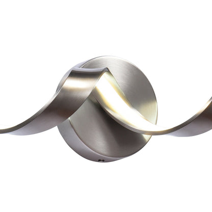 Applique murale LED moderne en spirale pour salle de bain, à intensité variable.