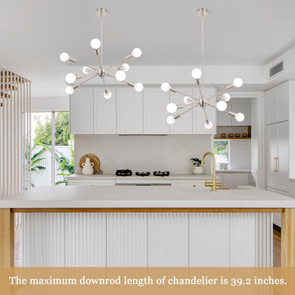 Lustre Sputnik moderne à 10 lumières réglables, plafonnier idéal pour cuisine, salle à manger, salon ou chambre - Non disponible