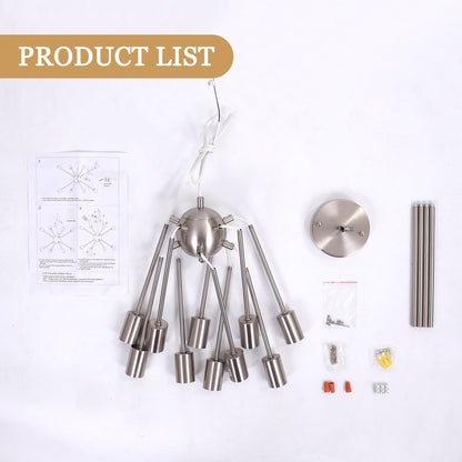 Lustre Sputnik moderne à 10 lumières réglables, plafonnier idéal pour cuisine, salle à manger, salon ou chambre - Non disponible