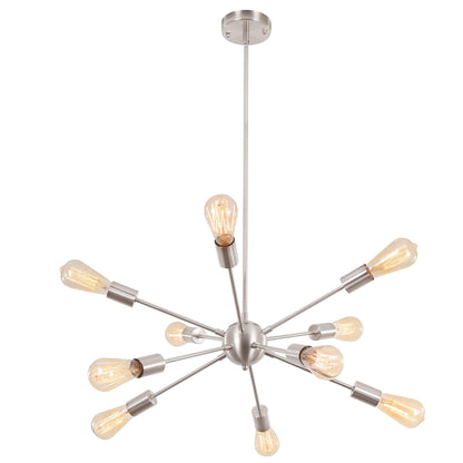 Lustre Sputnik moderne à 10 lumières réglables, plafonnier idéal pour cuisine, salle à manger, salon ou chambre - Non disponible