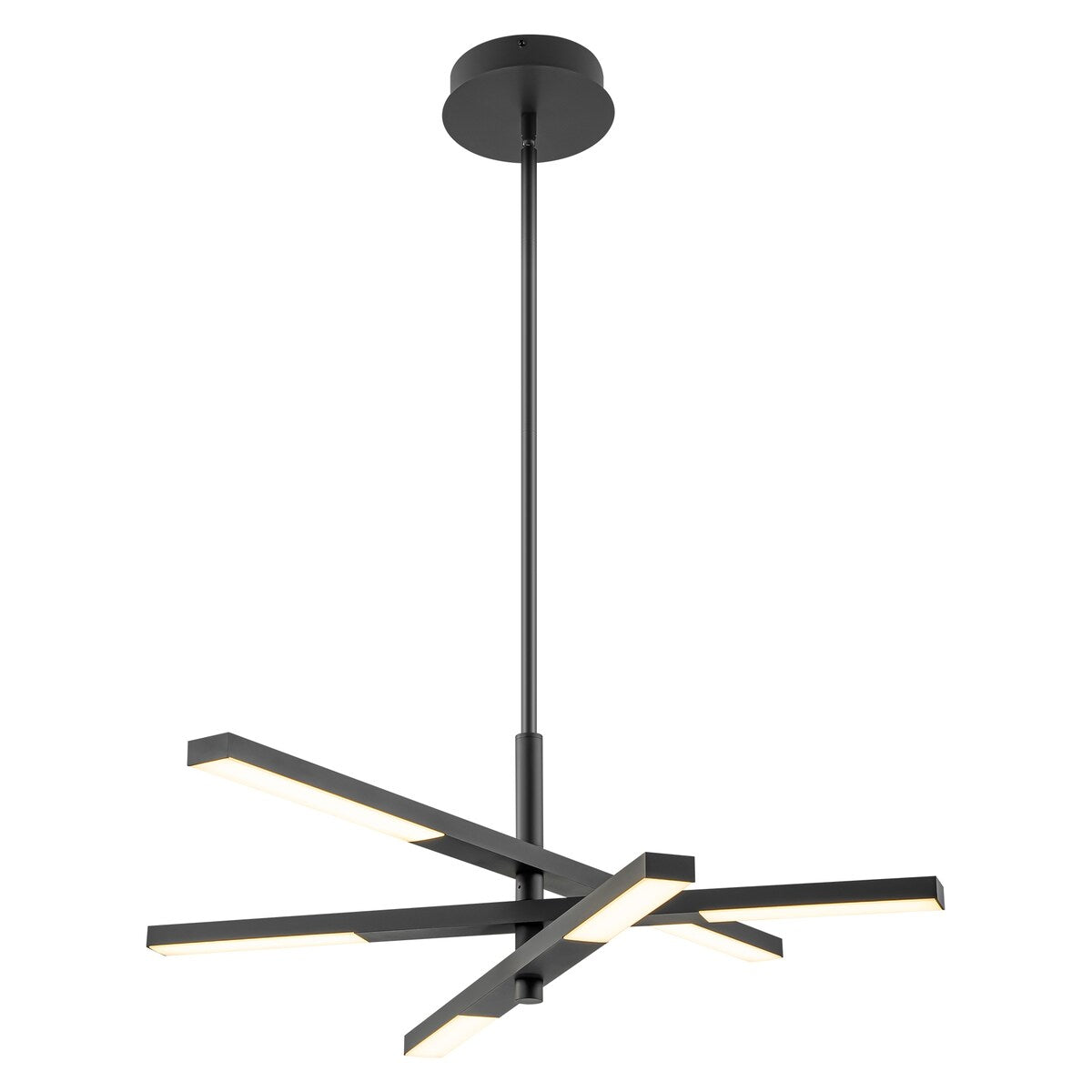 Lustre moderne linéaire à plusieurs niveaux de style Sputnik, lumière chaude 3000K, LED intégrée