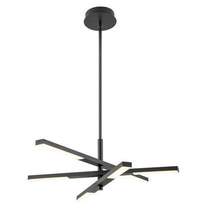 Lustre moderne linéaire à plusieurs niveaux de style Sputnik, lumière chaude 3000K, LED intégrée