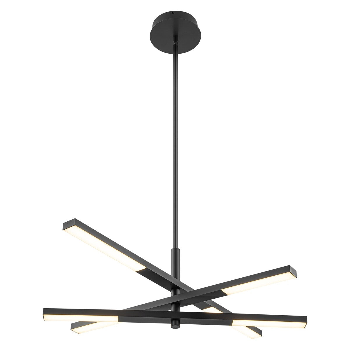 Lustre moderne linéaire à plusieurs niveaux de style Sputnik, lumière chaude 3000K, LED intégrée