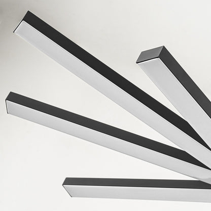 Lustre moderne linéaire à plusieurs niveaux de style Sputnik, lumière chaude 3000K, LED intégrée
