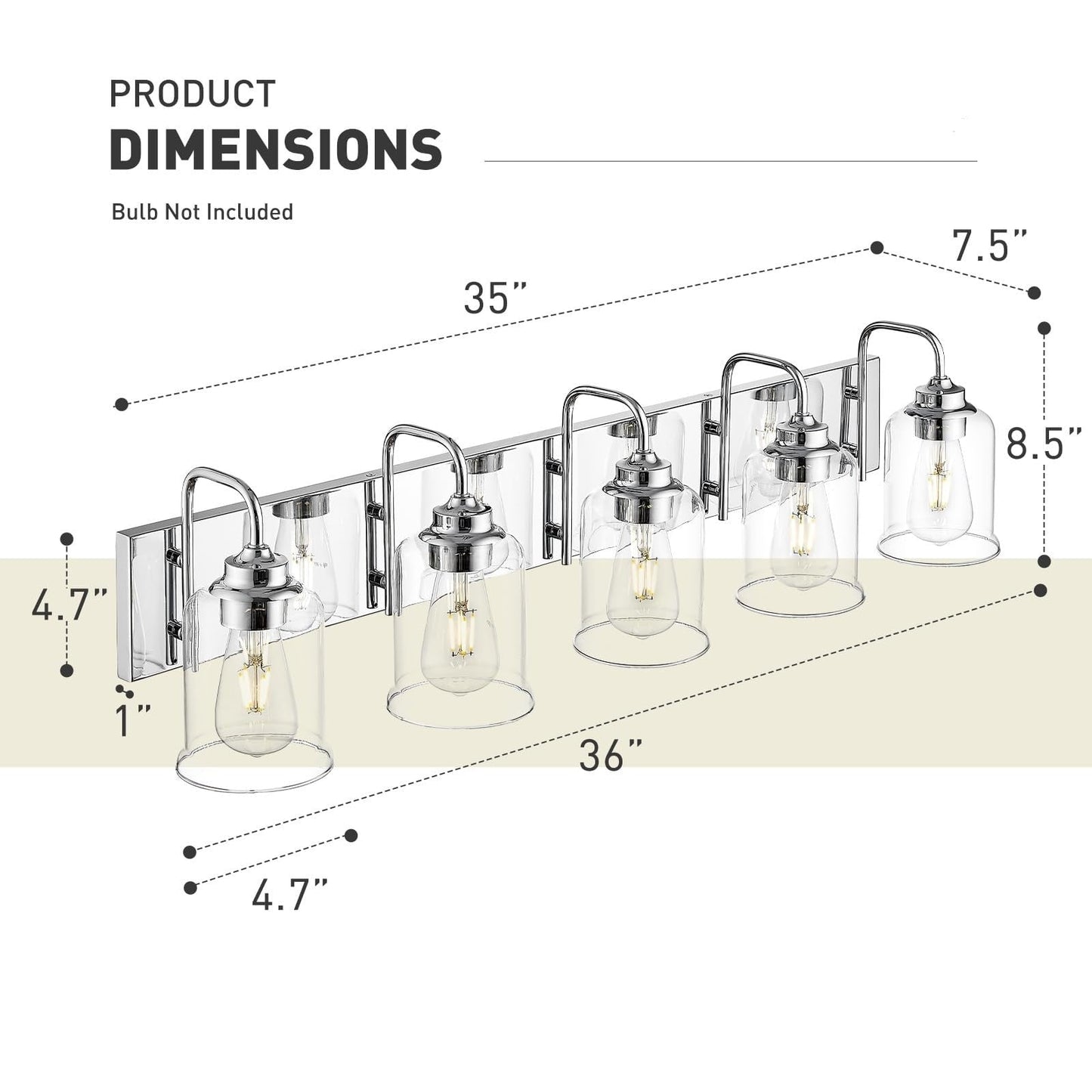 Appliques murales modernes à 3/4/5/6 lumières au-dessus du miroir pour salle de bain