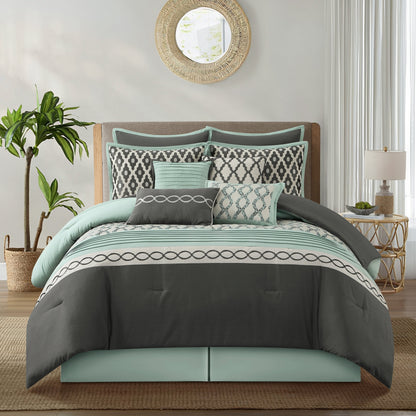 Ensemble de couette géométrique de luxe 10 pièces Nanshing Calvin