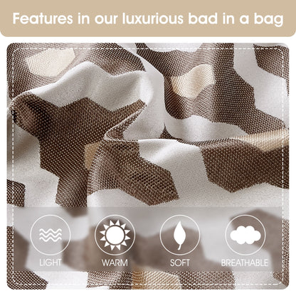 Ensemble de couette géométrique de luxe 10 pièces Nanshing Calvin