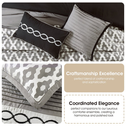 Ensemble de couette géométrique de luxe 10 pièces Nanshing Calvin