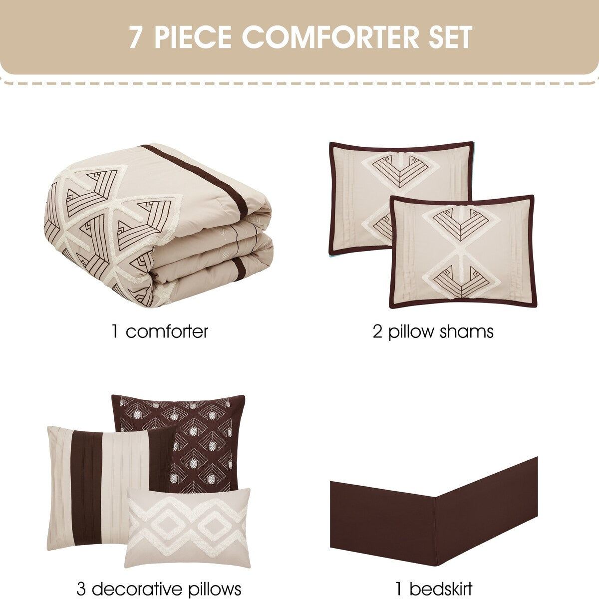 Ensemble de couette brodée en éponge Nanshing Corina 7 pièces