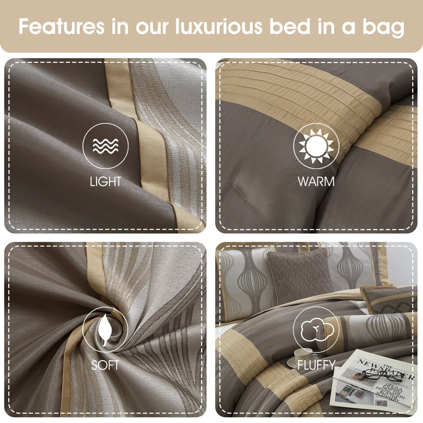 Ensemble de couette géométrique moderne 7 pièces Nanshing Daniella