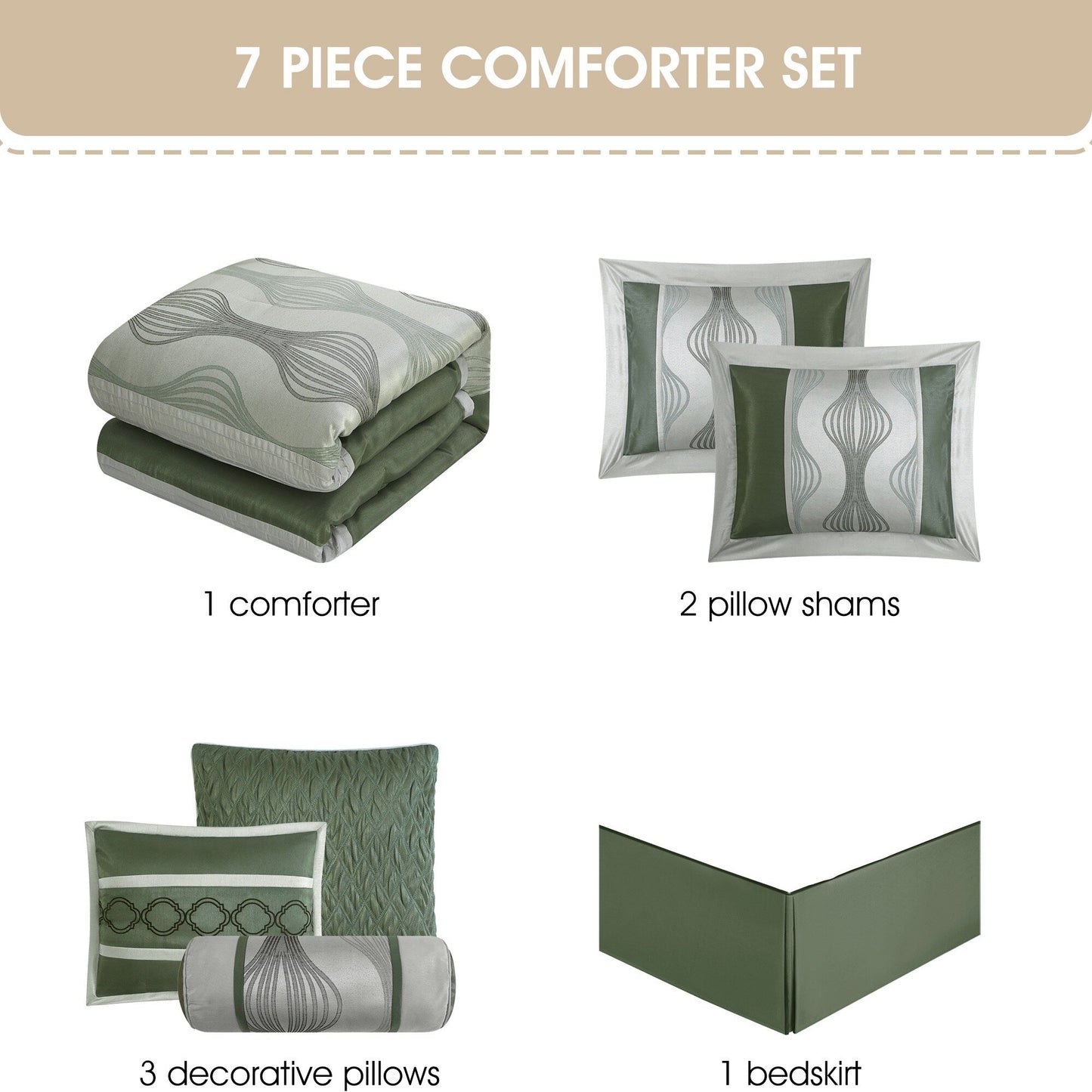 Ensemble de couette géométrique moderne 7 pièces Nanshing Daniella