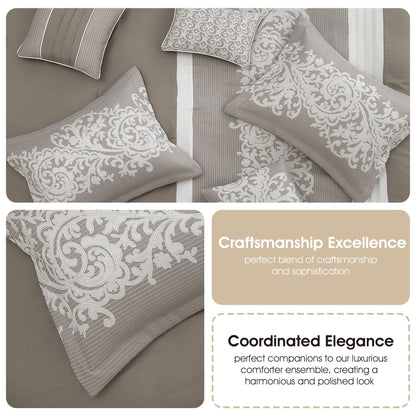 Ensemble de couette 7 pièces Nanshing Salem Damask Jacquard