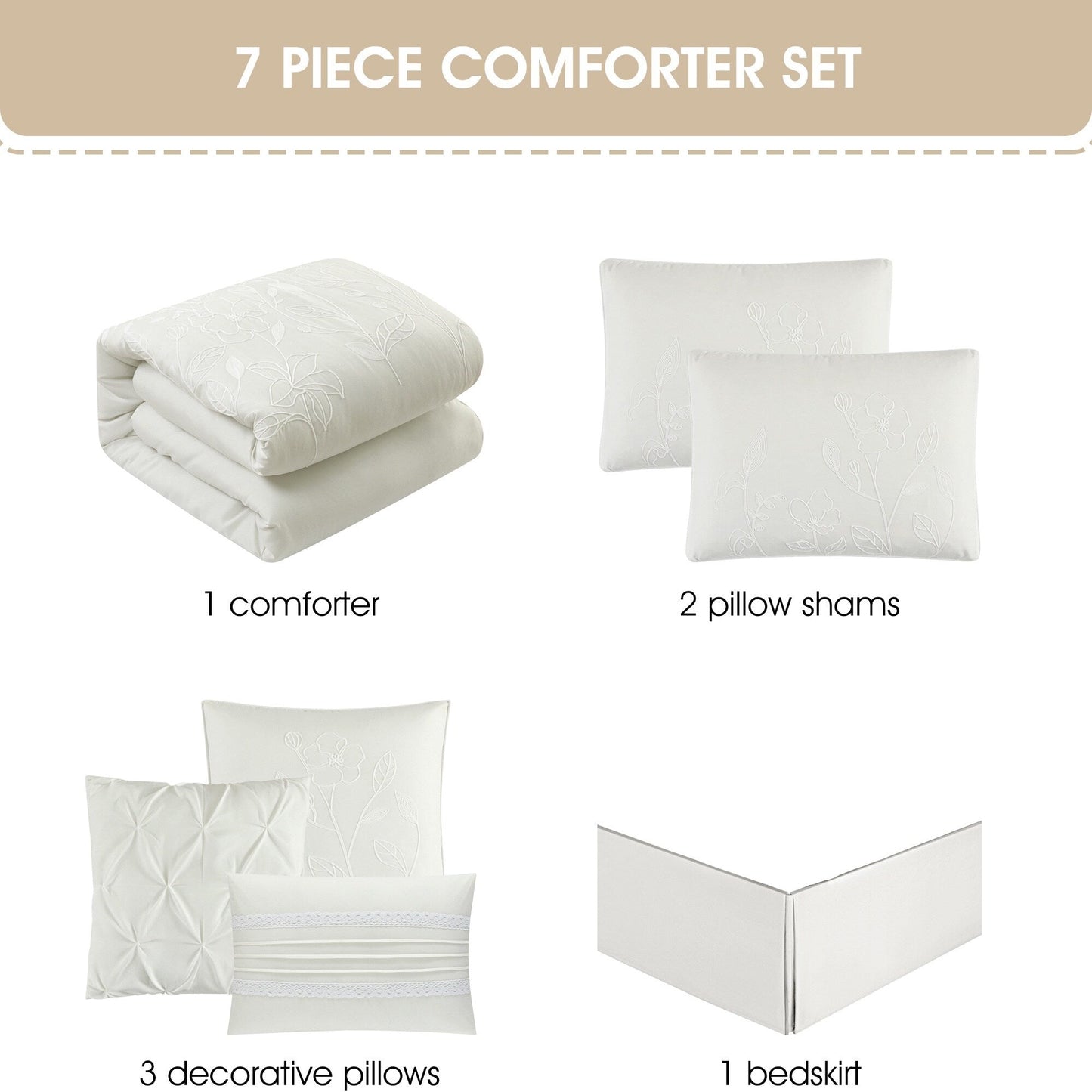 Ensemble de couette florale botanique Nanshing Taylor 7 pièces