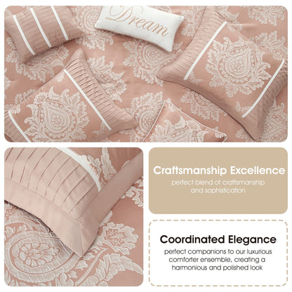 Ensemble de couette traditionnelle damassée Nanshing Tiana 7 pièces