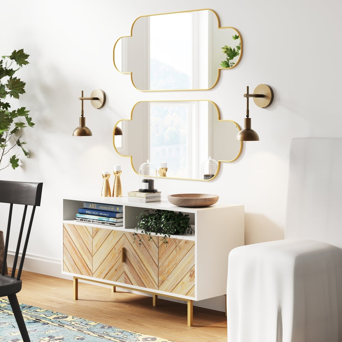 Applique murale Nathan James Tamlin à bras articulé, 1 lumière, avec prise et interrupteur marche/arrêt