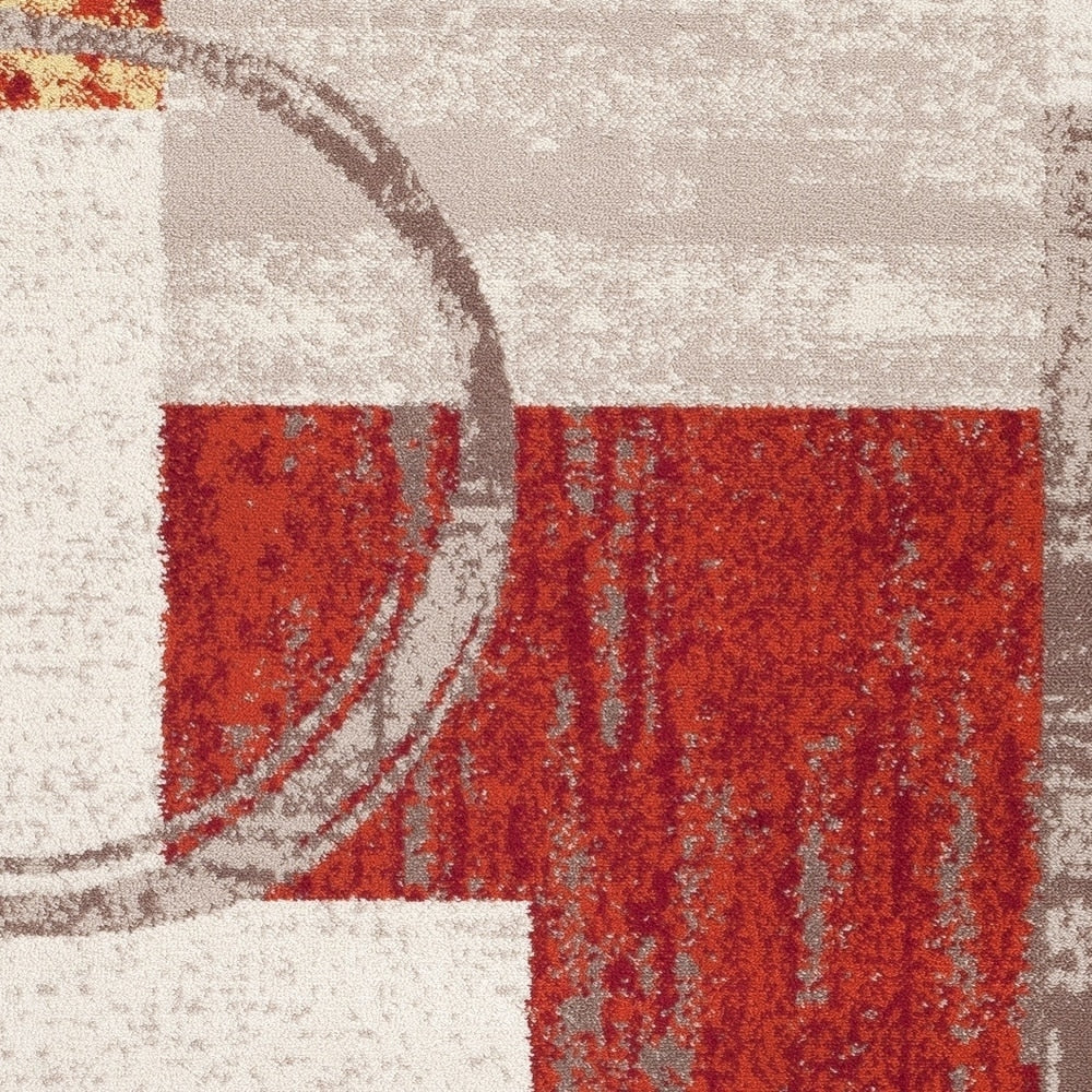 Tapis rond abstrait en polypropylène fabriqué à la machine par World Rug Gallery