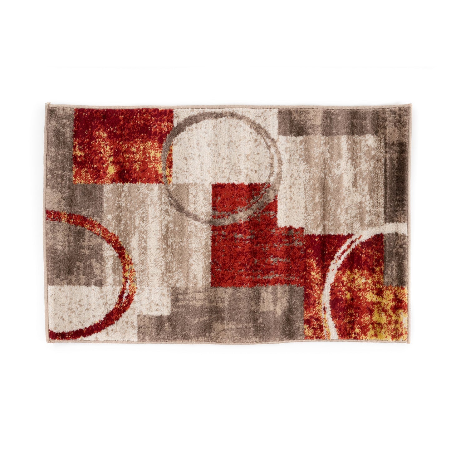 Tapis rond abstrait en polypropylène fabriqué à la machine par World Rug Gallery