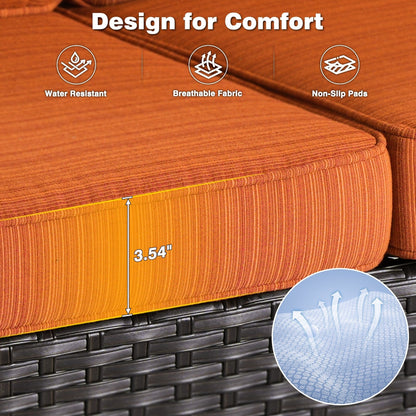 Ensemble de conversation 5 pièces en osier pour patio à dossier haut OVIOS