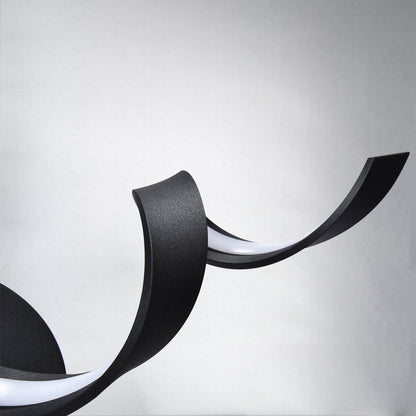 Applique murale LED moderne en spirale pour salle de bain, à intensité variable.