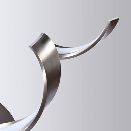 Applique murale LED moderne en spirale pour salle de bain, à intensité variable.