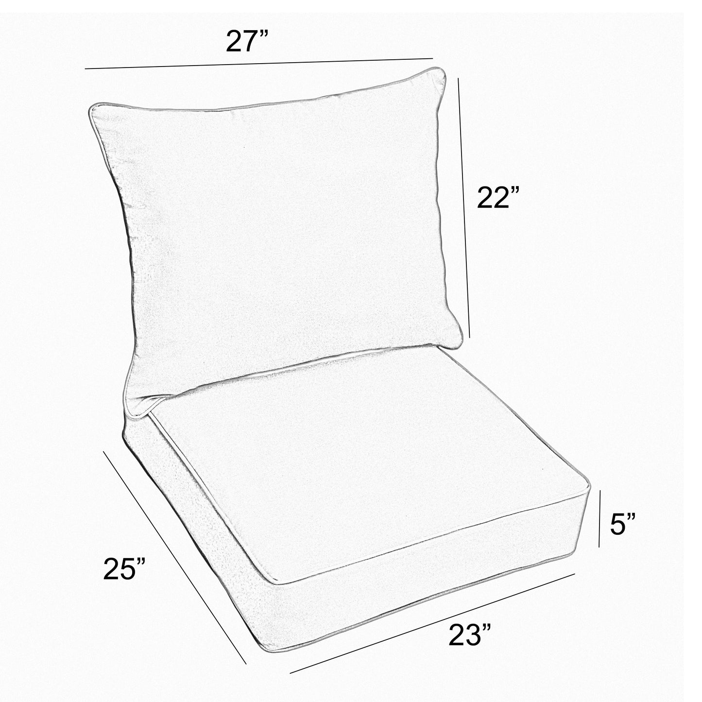 Ensemble de coussins et oreillers de chaise Oakley Sunbrella Solid pour intérieur/extérieur