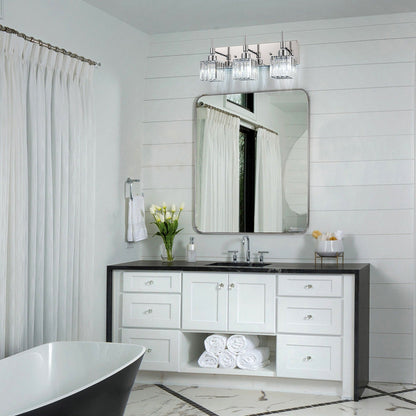 Luminaires de salle de bain en cristal à intensité variable Ora Modern sur miroir Glam Vanity Lights