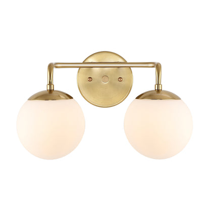 Meuble-lavabo moderne Globe en métal et verre dépoli avec éclairage LED, par JONATHAN Y